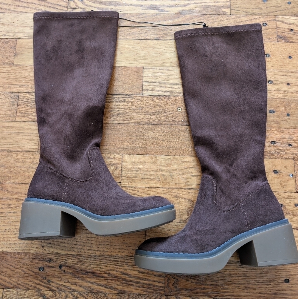 Cliffs by White Mountain Brown Faux Suede Knee-High Boots